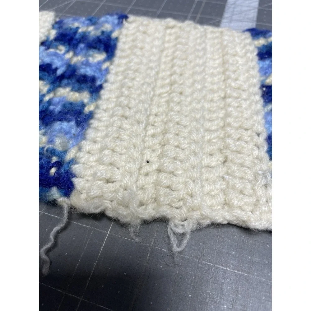 Crochet‎ Blue White Variegated Hat 22